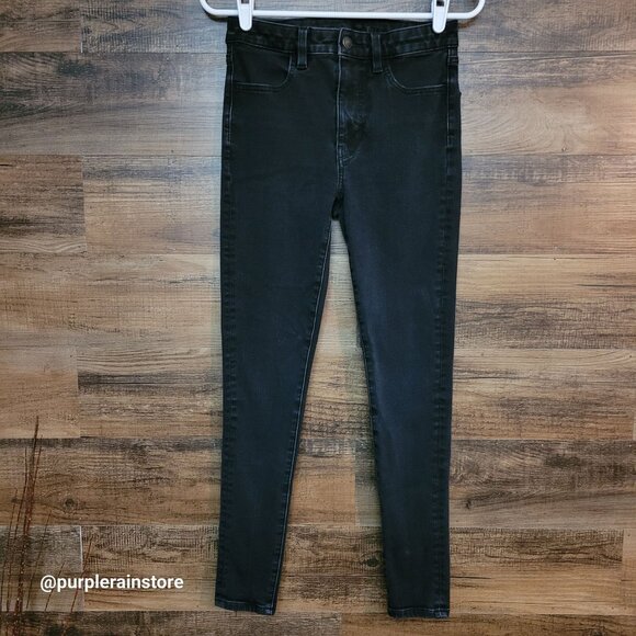 American Eagle Jeans 2 R Dream Jegging Super Hi Rise Tummy Control Black Wash - Picture 1 of 13